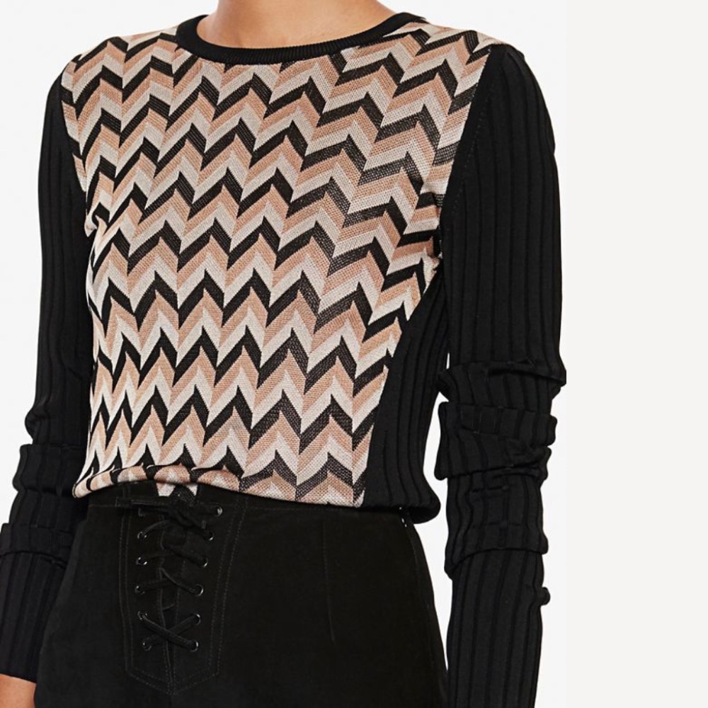 Rag And Bone Elaine Chevron Pattern Pullover Top - image 6